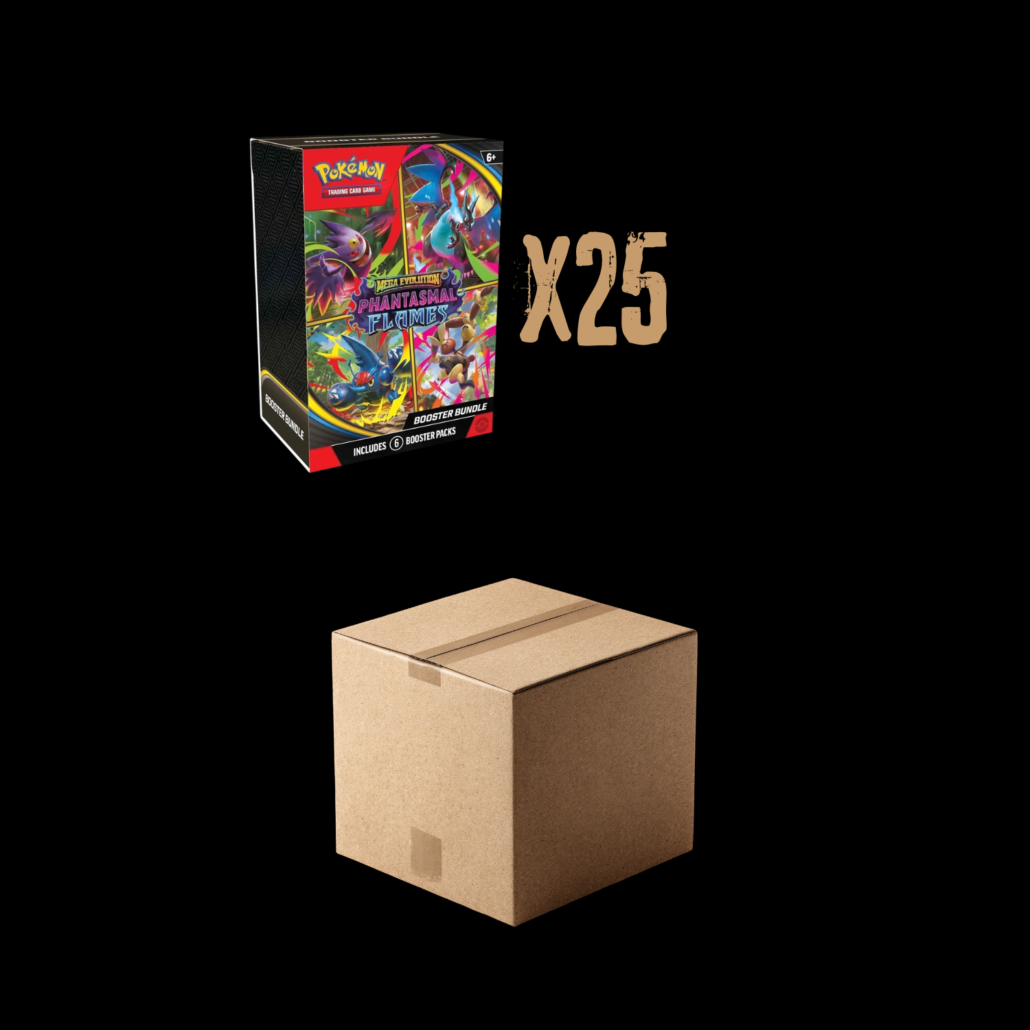 Pokemon Mega Evolution Phantasmal Flames 25x Booster Bundle Sealed Case