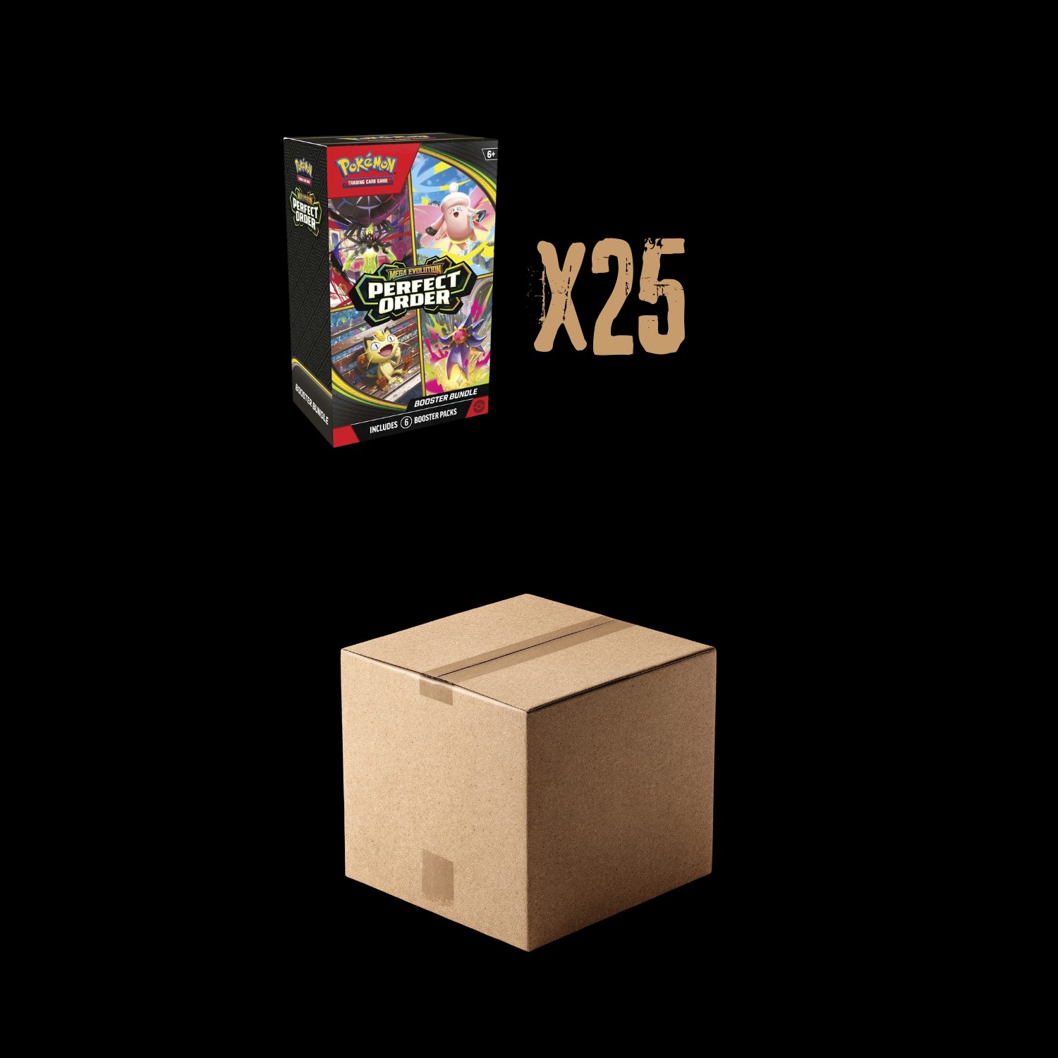 Pokemon Mega Evolution Perfect Order 25x Booster Bundle Sealed Case