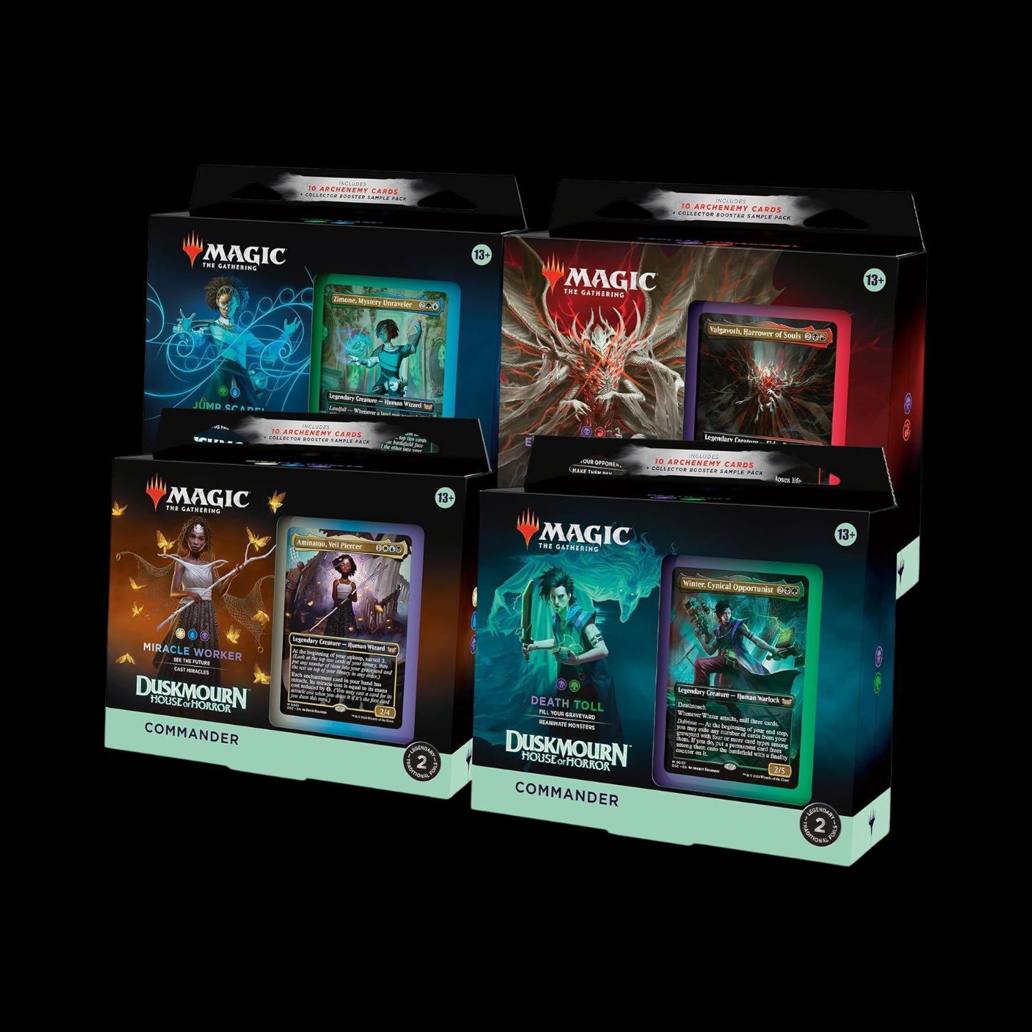 MTG Magic The Gathering Duskmourn 4x Commander Deck Sealed Case