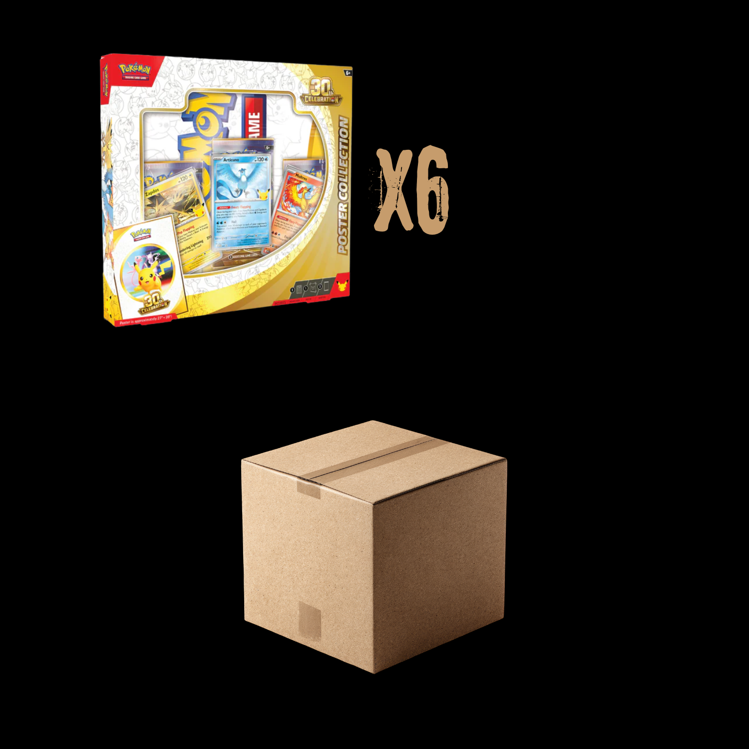Pokemon 30th Celebration 6x Poster Collection Sealed Case