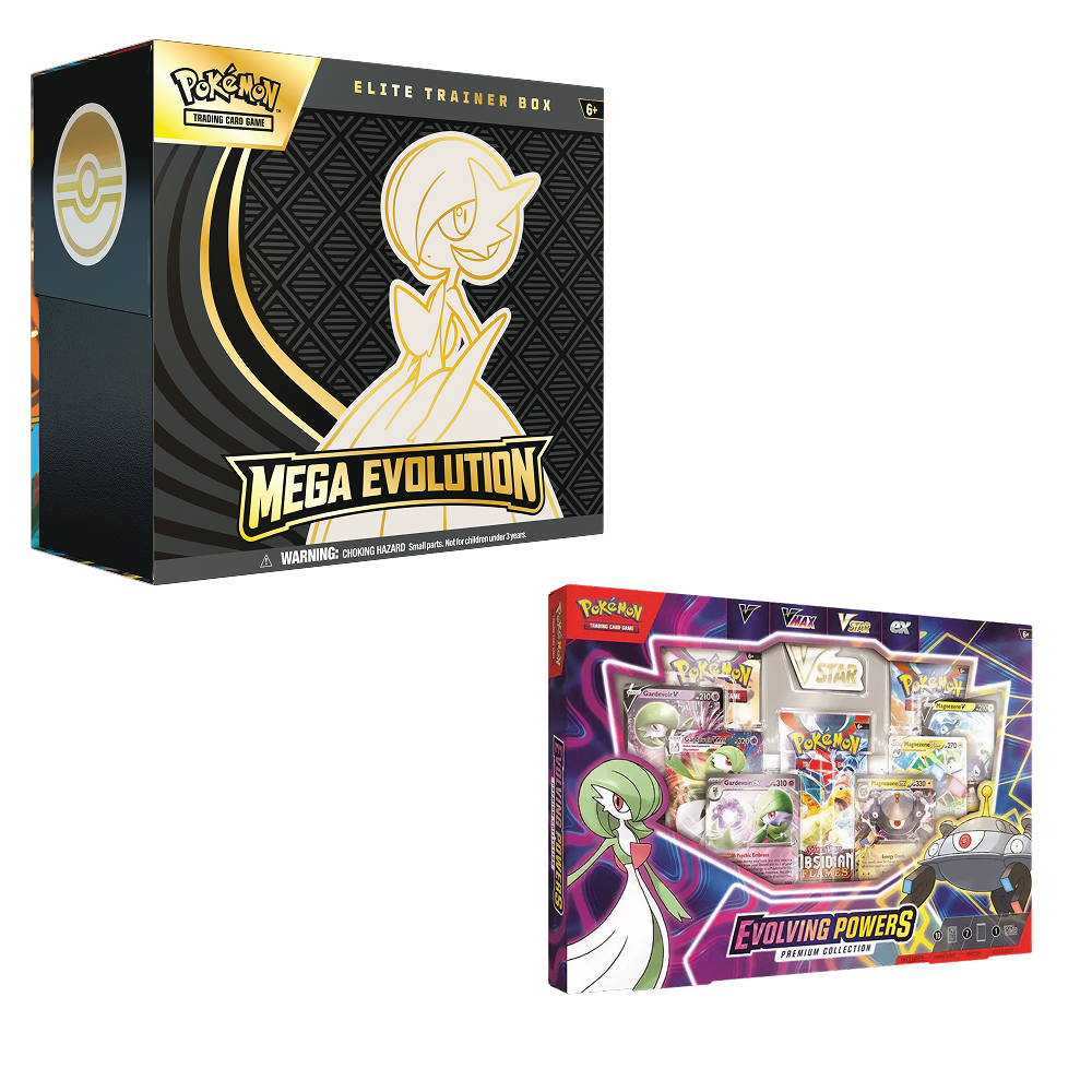 Pokemon TCG – Evolving Powers Collection Box & Mega Evolution ETB (Gardevoir) – Bundle
