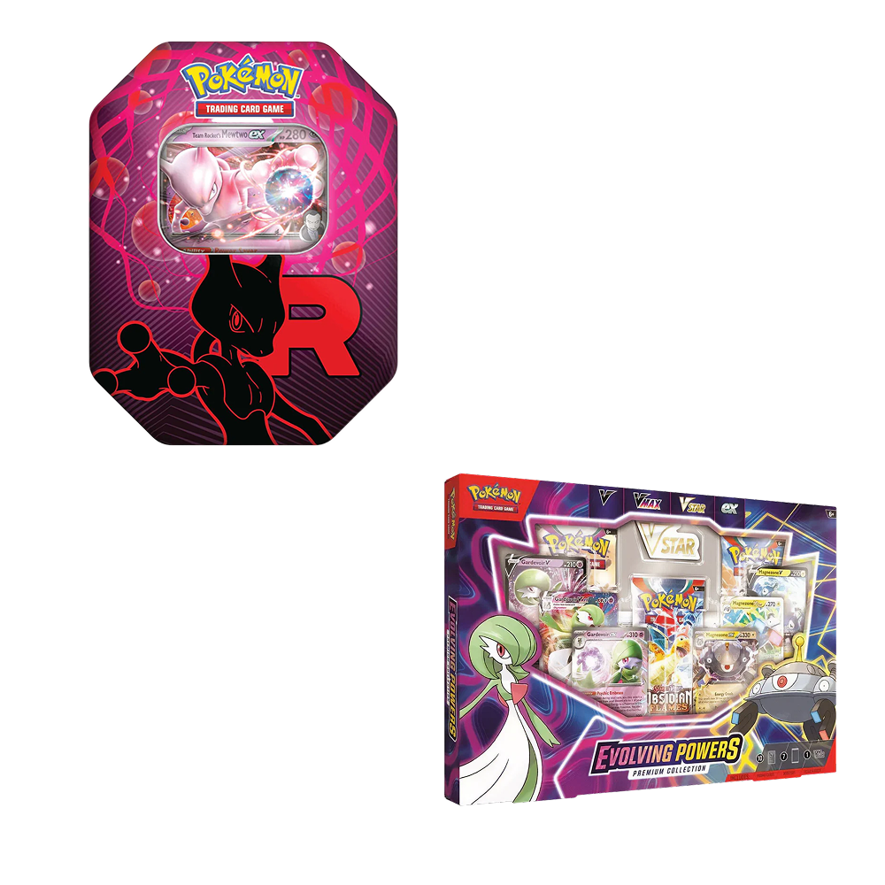 Pokemon TCG – Evolving Powers Collection Box & Team Rocket Tin (Mewtwo) – Bundle