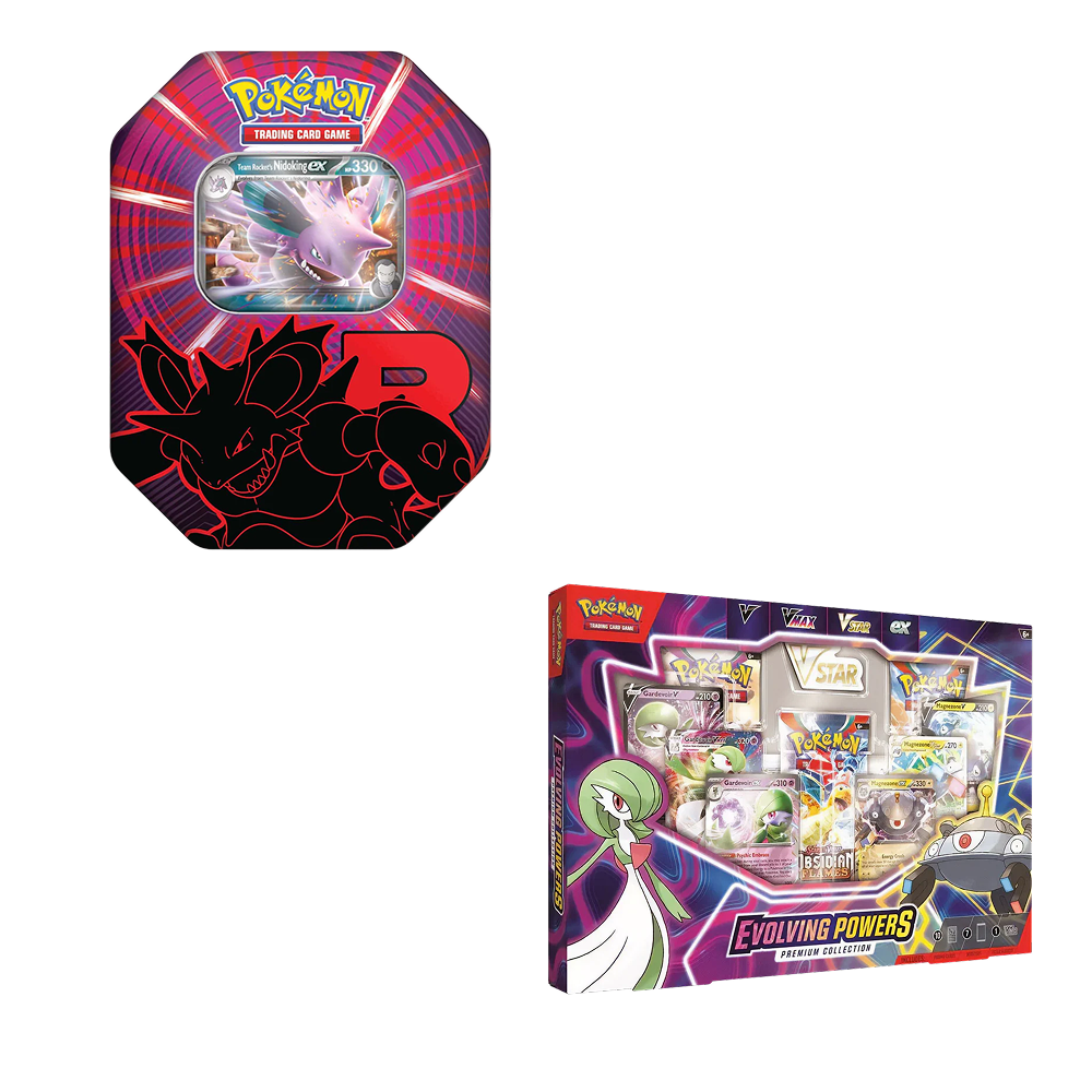 Pokemon TCG – Evolving Powers Collection Box & Team Rocket Tin (Nidoking) – Bundle