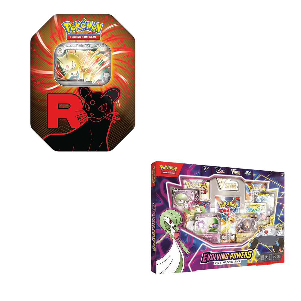 Pokemon TCG – Evolving Powers Collection Box & Team Rocket Tin (Persian) – Bundle