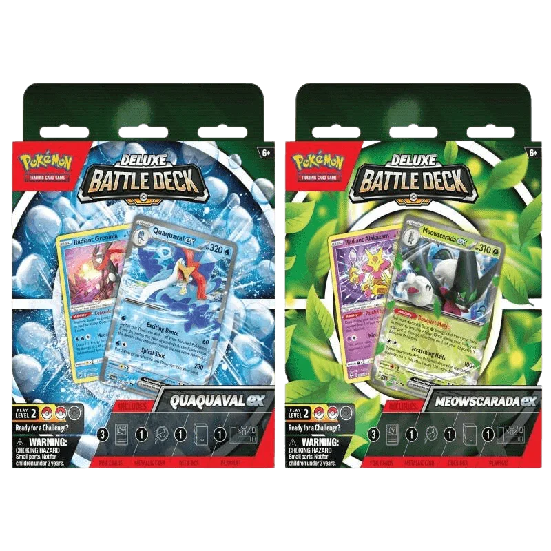Pokemon TCG – Scarlet & Violet – Deluxe Battle Decks – Meowscarada ex & Quaquaval ex Bundle