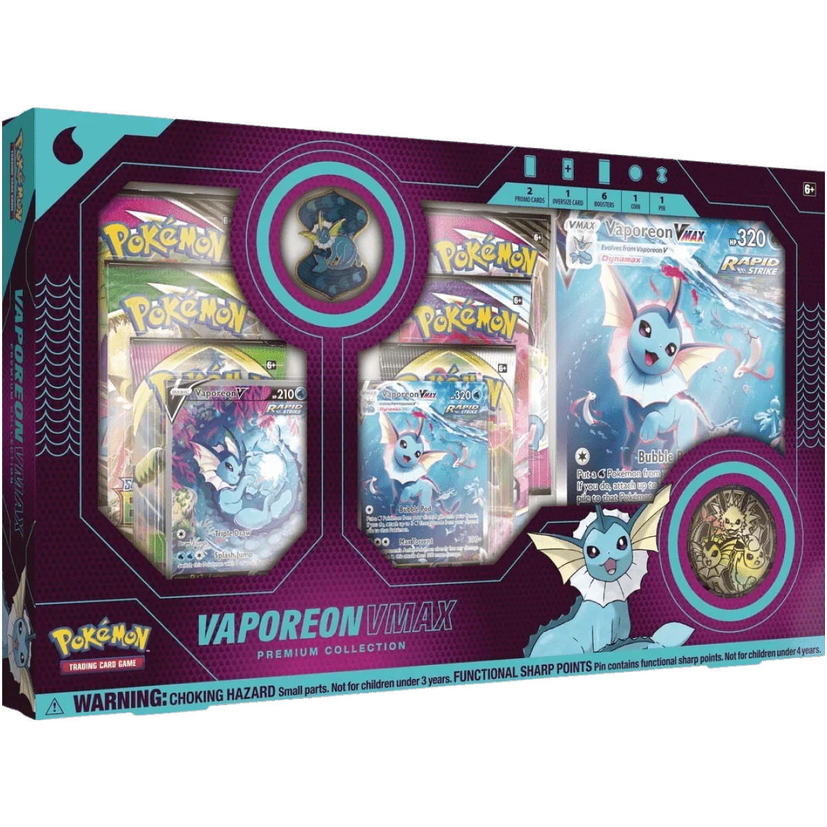 Pokemon TCG – Sword & Shield – Vaporeon VMAX Premium Collection Box